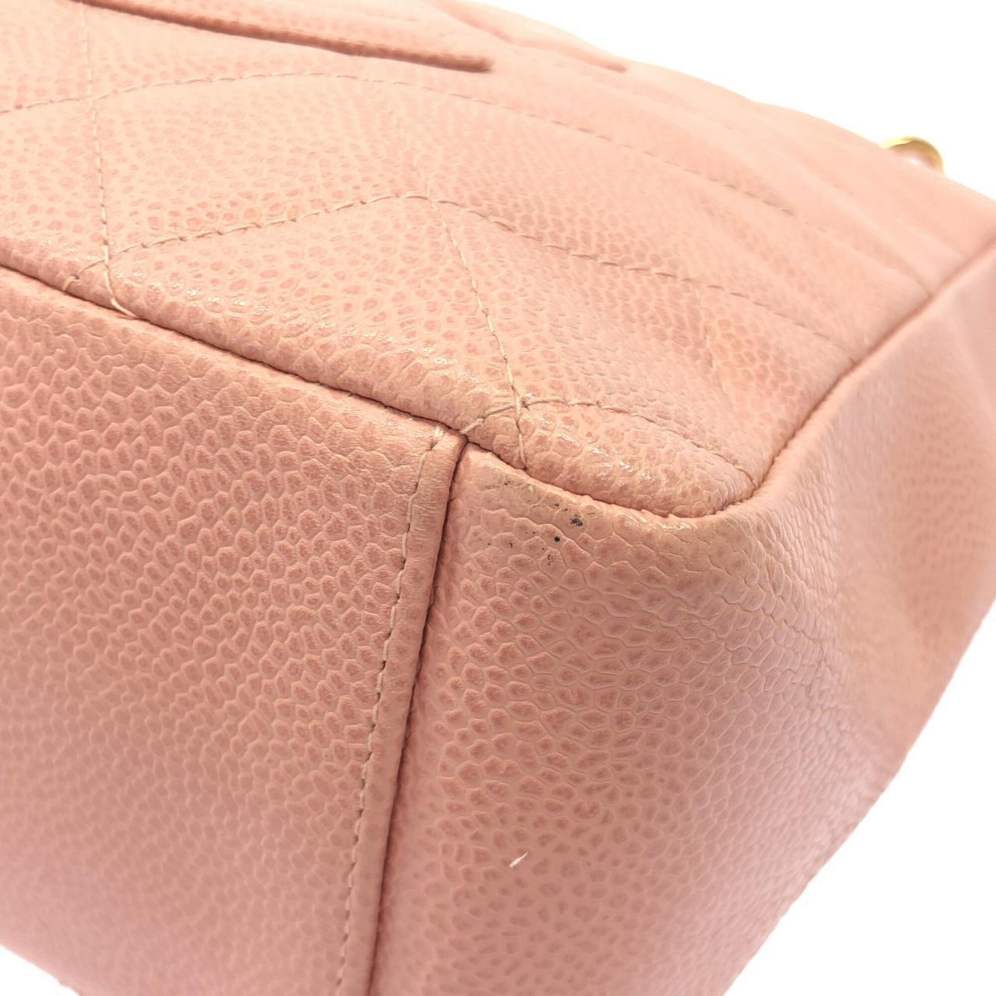 Chanel Pink Grained Calfskin Shoulder Bag (Pre-Owned)
