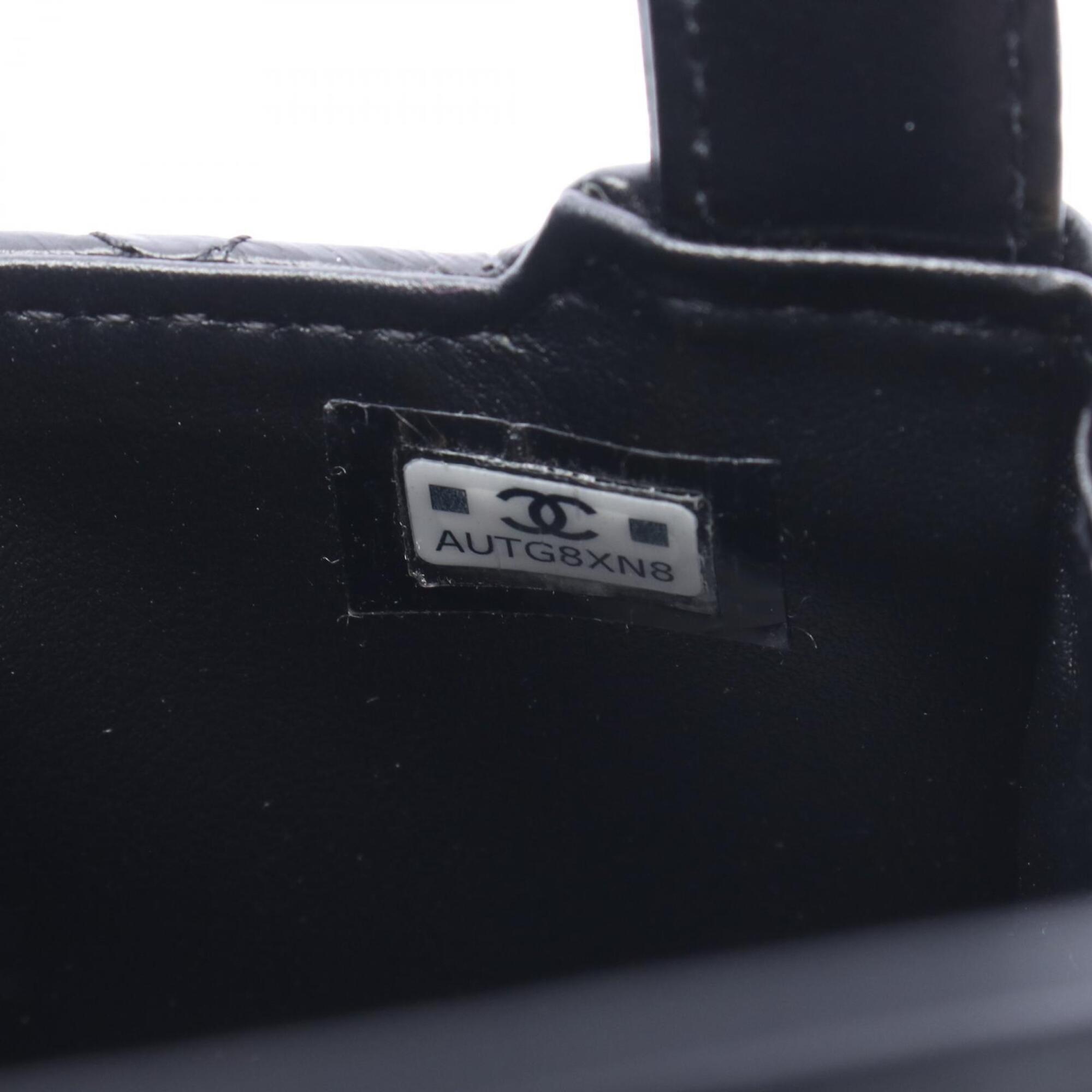 Chanel Black Leather Handbag Shoulder Bag (Pre-Owned)