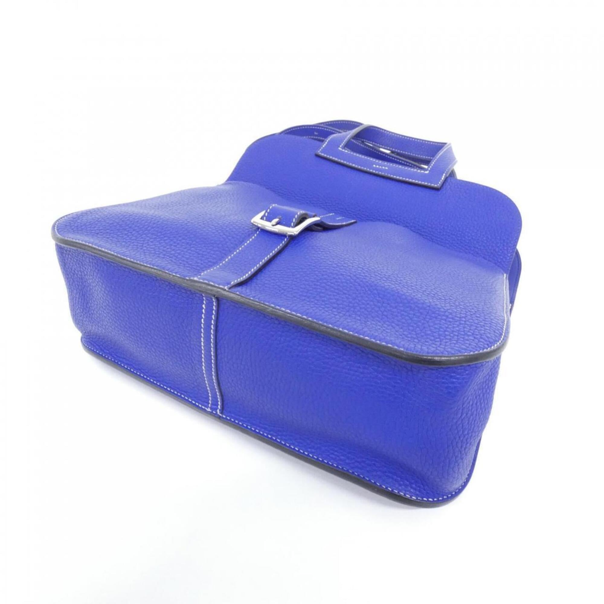 Hermes Blue Electric Taurillon Clemence Leather Handbag (Pre-Owned)