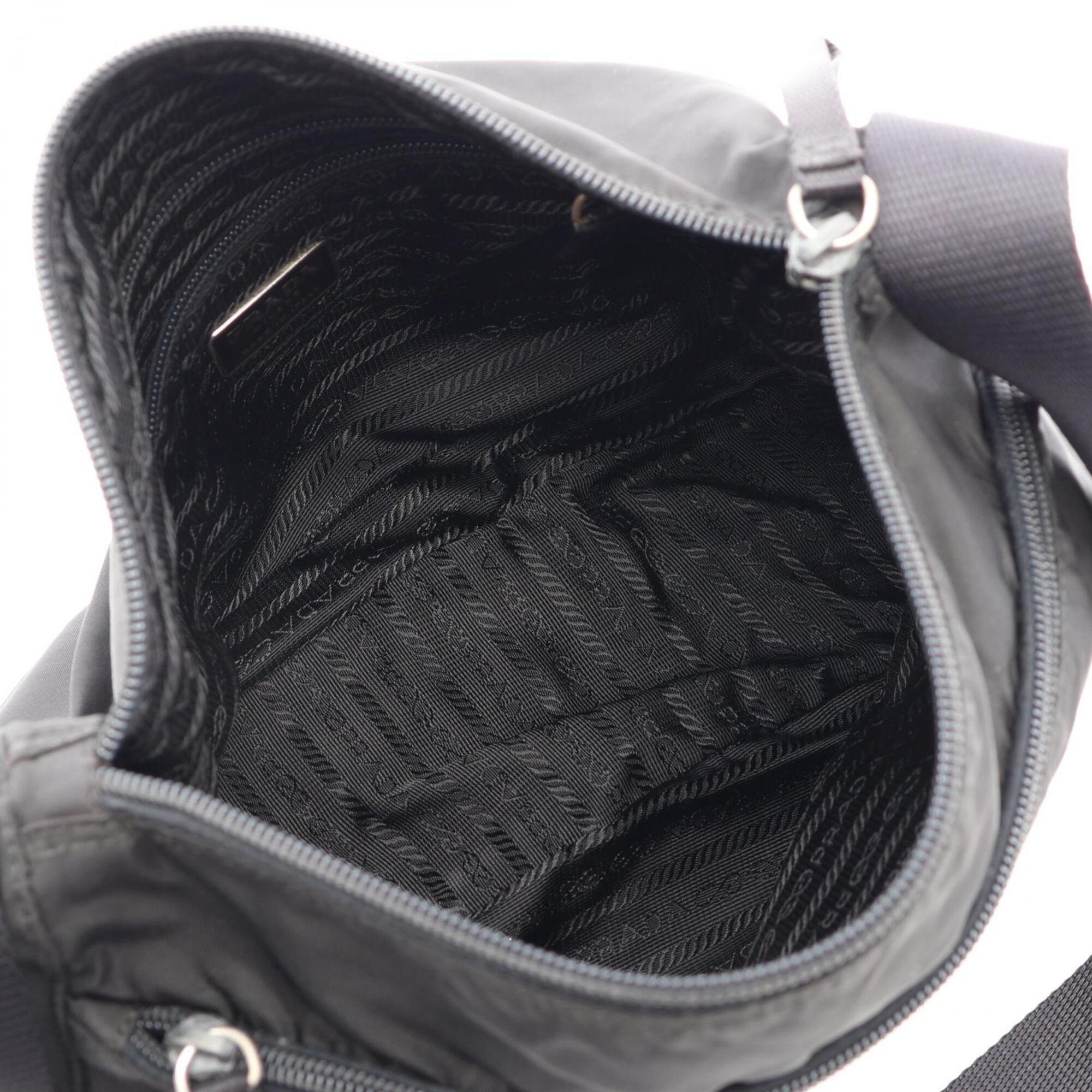 Prada Black Nylon Leather Shoulder Bag (Pre-Owned)