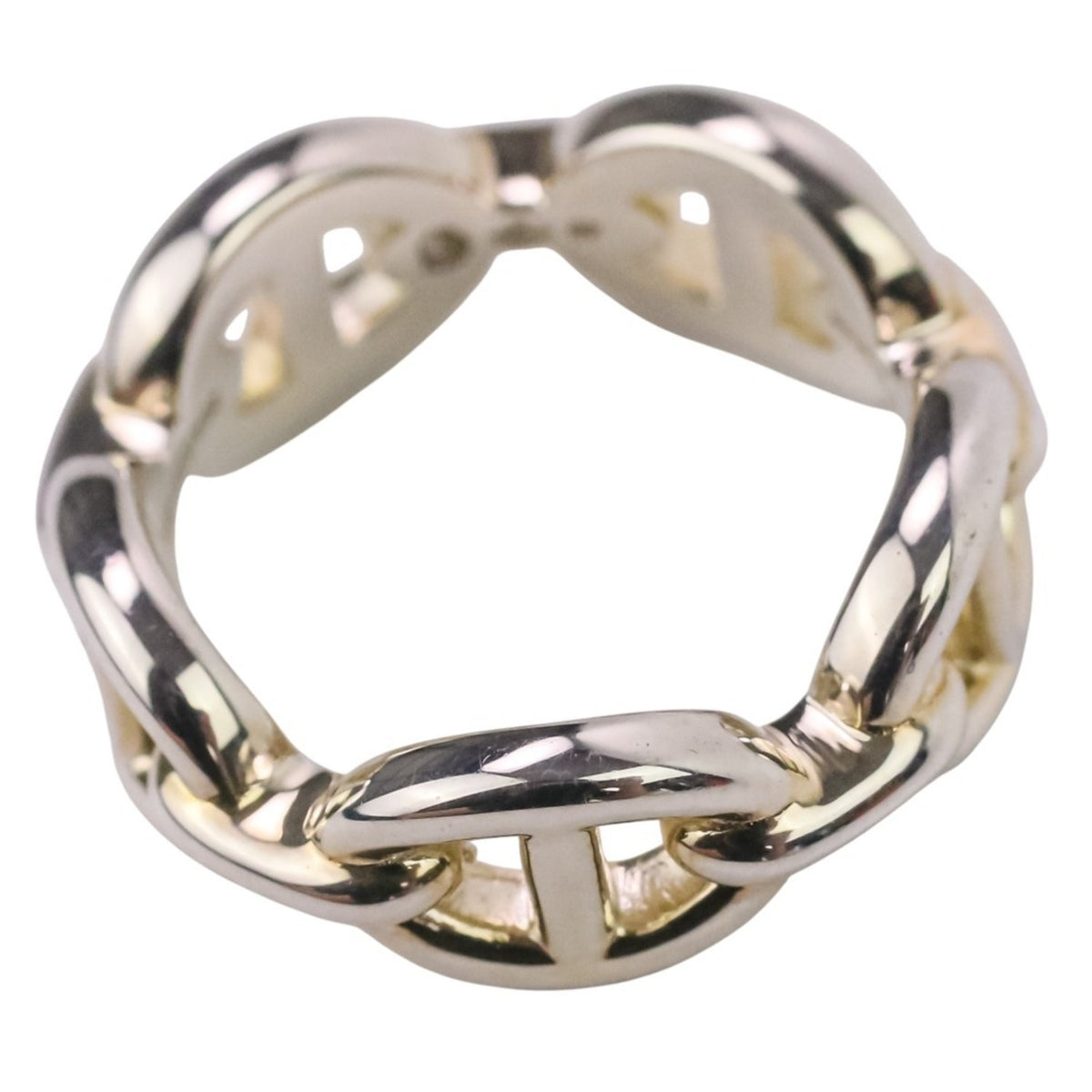 Hermes Silver Silver 925 Band Ring (Pre-Owned)