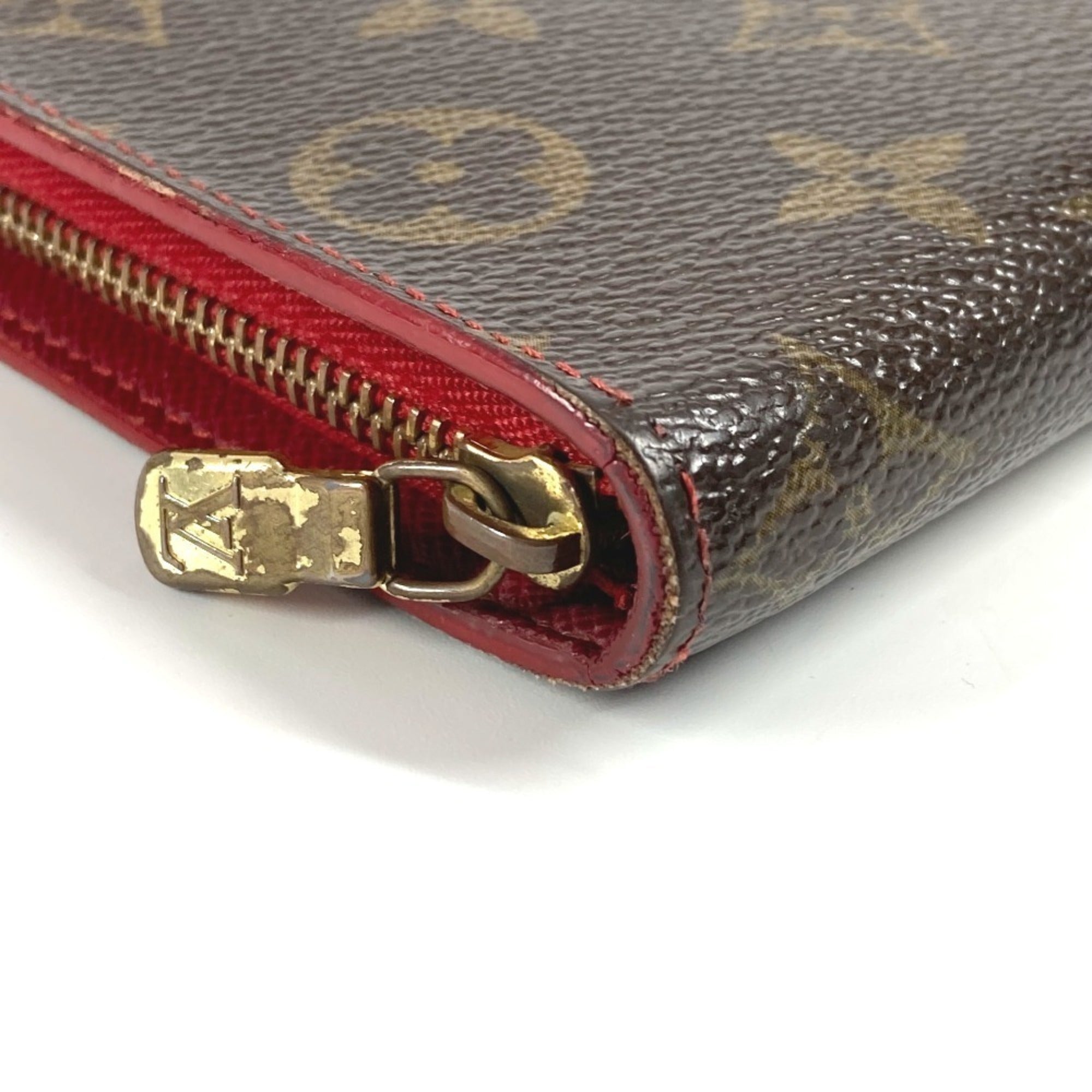 Louis Vuitton Brown Monogram Cherry Red Color Monogram Long Wallet (Bi-Fold) (Pre-Owned)