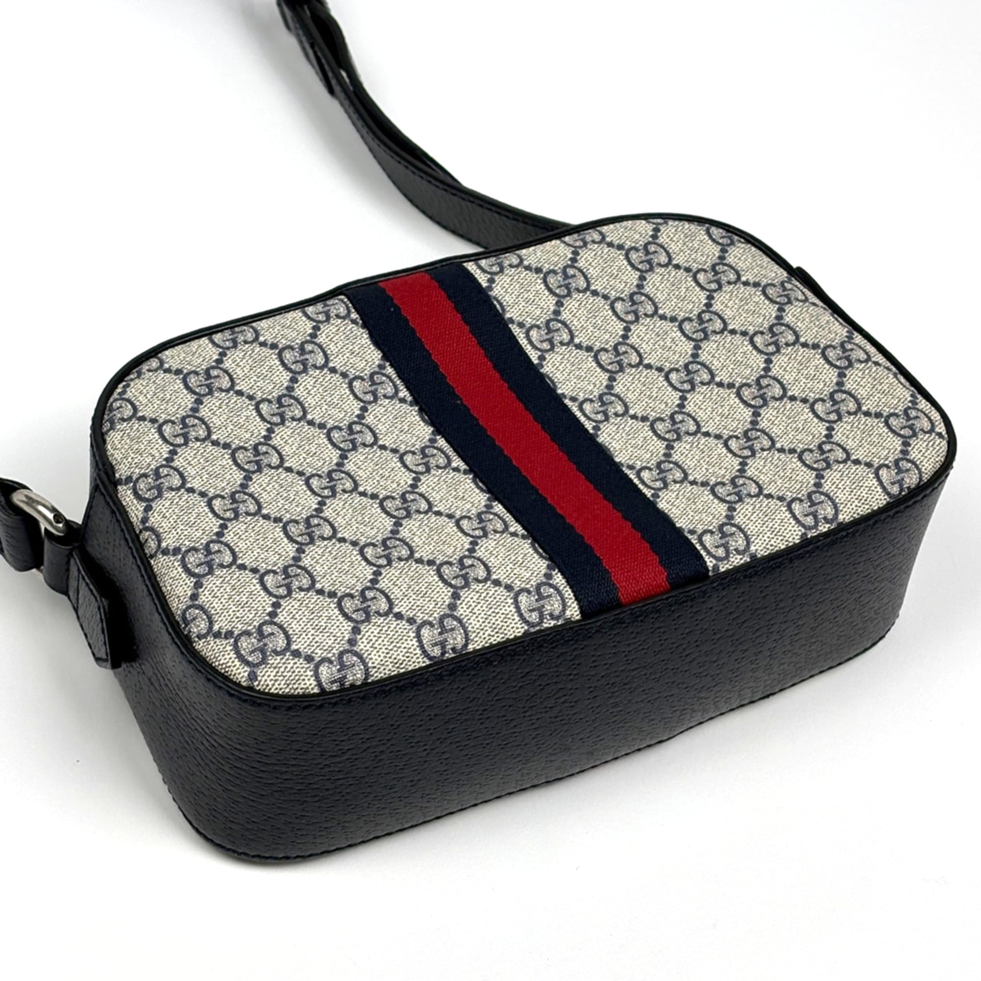 Gucci Sherry Line Navy Gg Supreme Leather Shoulder Bag (Pre-Owned)