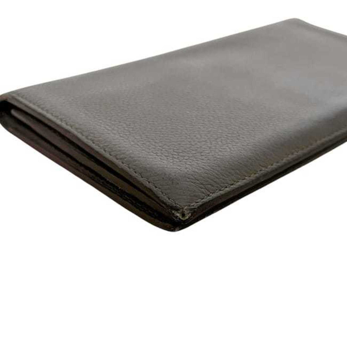 Hermes Etoupe Gray Grayish Leather Long Wallet (Bi-Fold) (Pre-Owned)