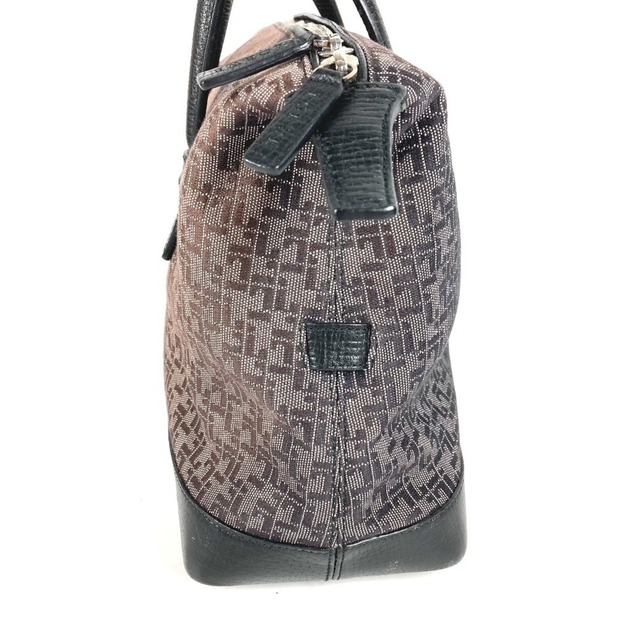 Loewe Black Leather Canvas Handbag Tote Bag (Pre-Owned)