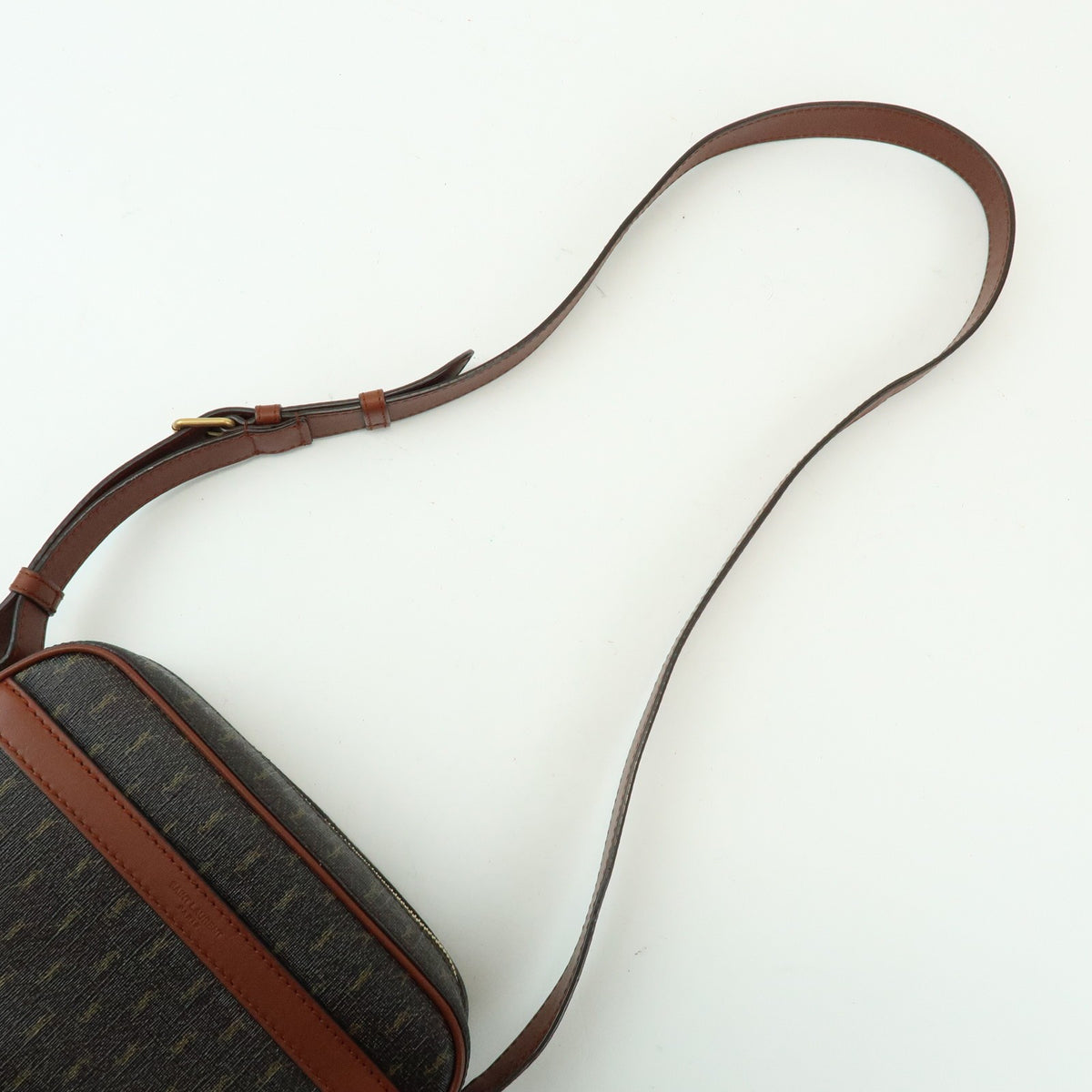 Saint Laurent Le Monogramme Camera Monogram All Over Coated Canvas And Leather Brown Canvas Handbag (Pre-Owned)