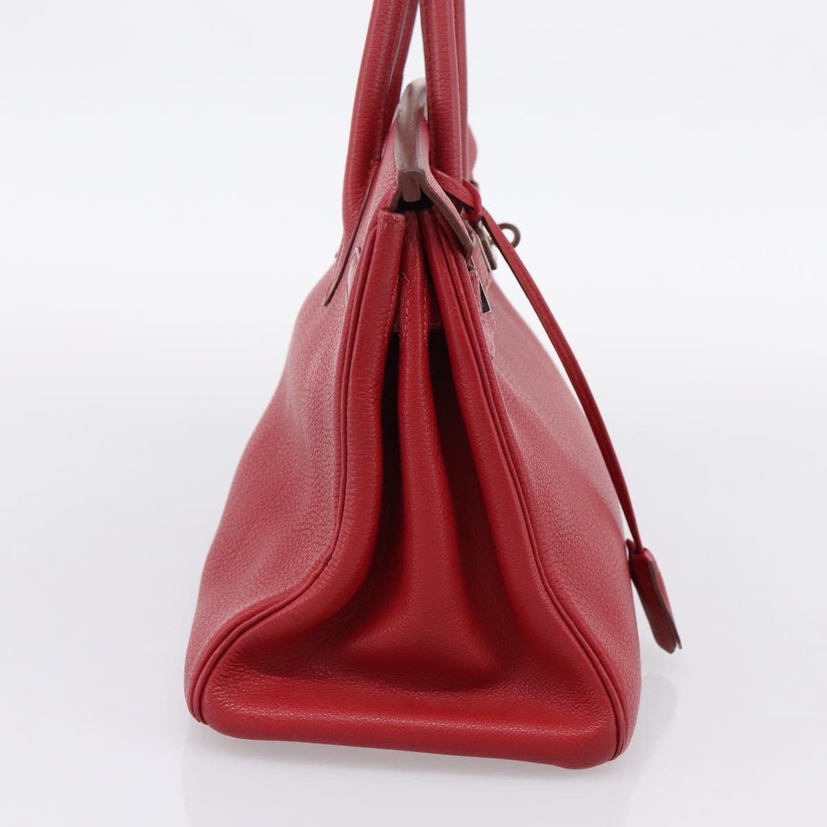 Hermes Birkin Red Togo With Palladium Hardware Red Leather Handbag (Pre-Owned)