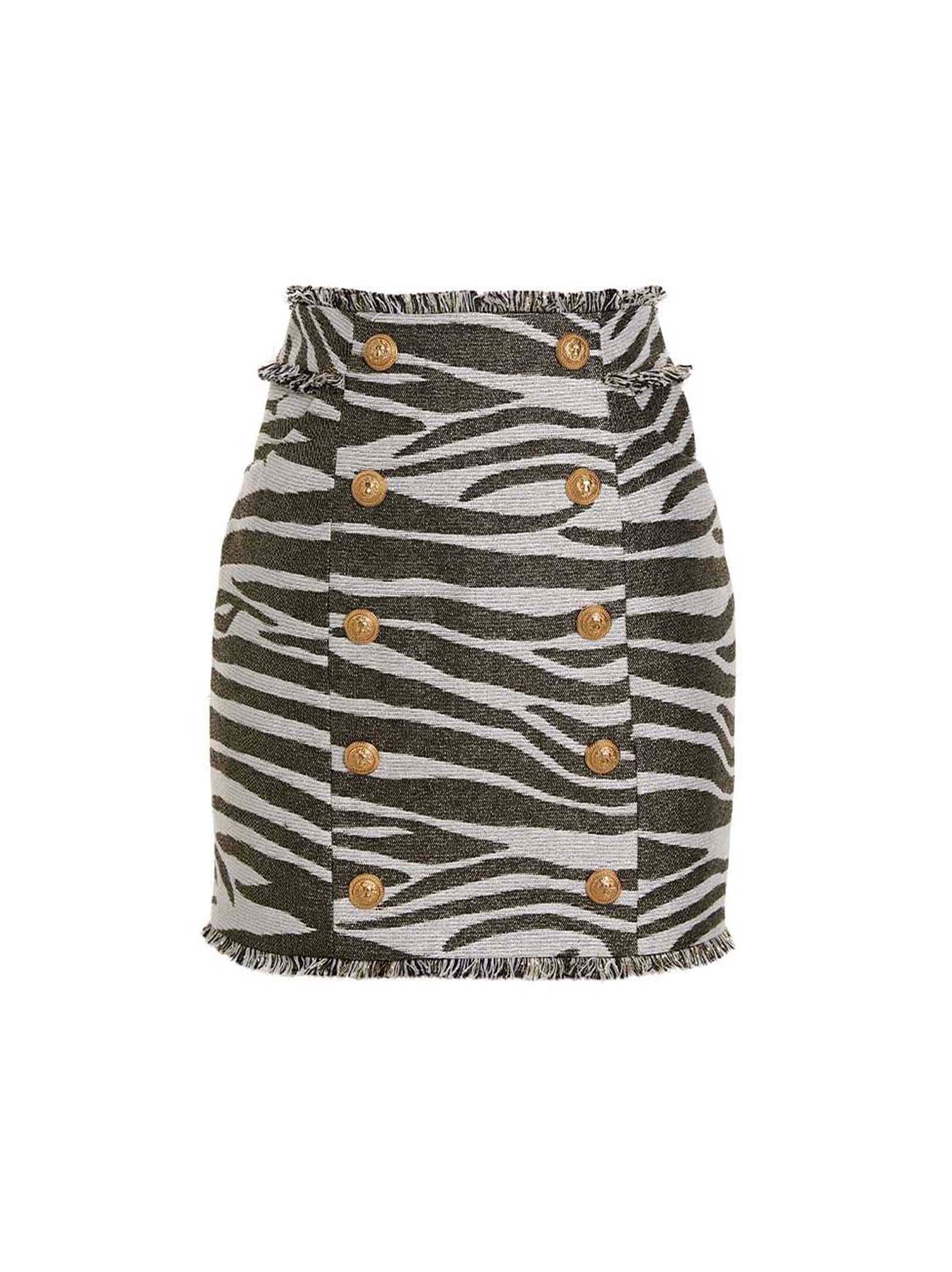 Balmain Women's Lurex Zebra Skirt