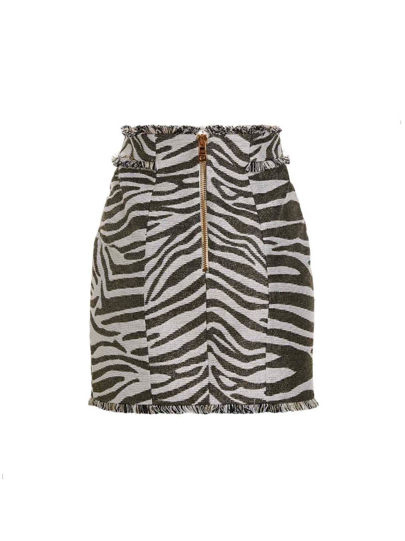 Balmain Women's Lurex Zebra Skirt
