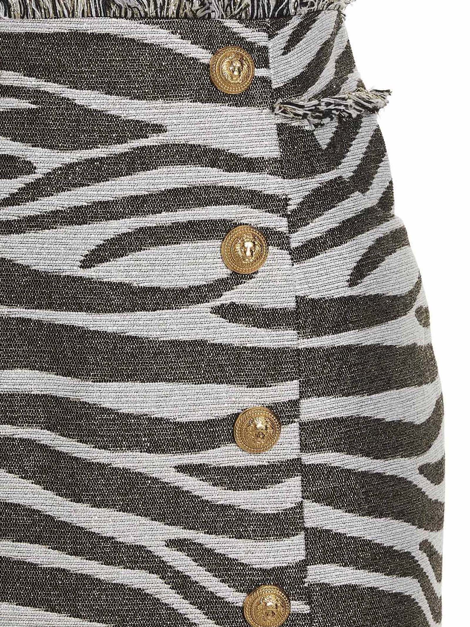 Balmain Women's Lurex Zebra Skirt