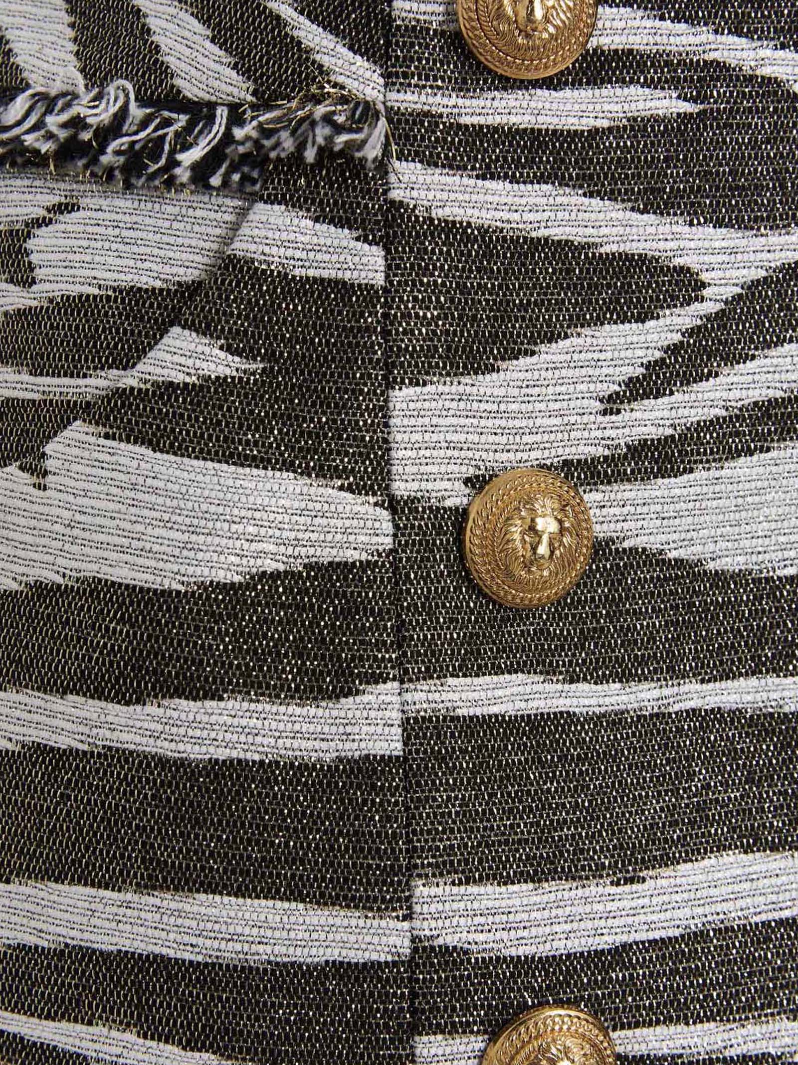 Balmain Women's Lurex Zebra Skirt