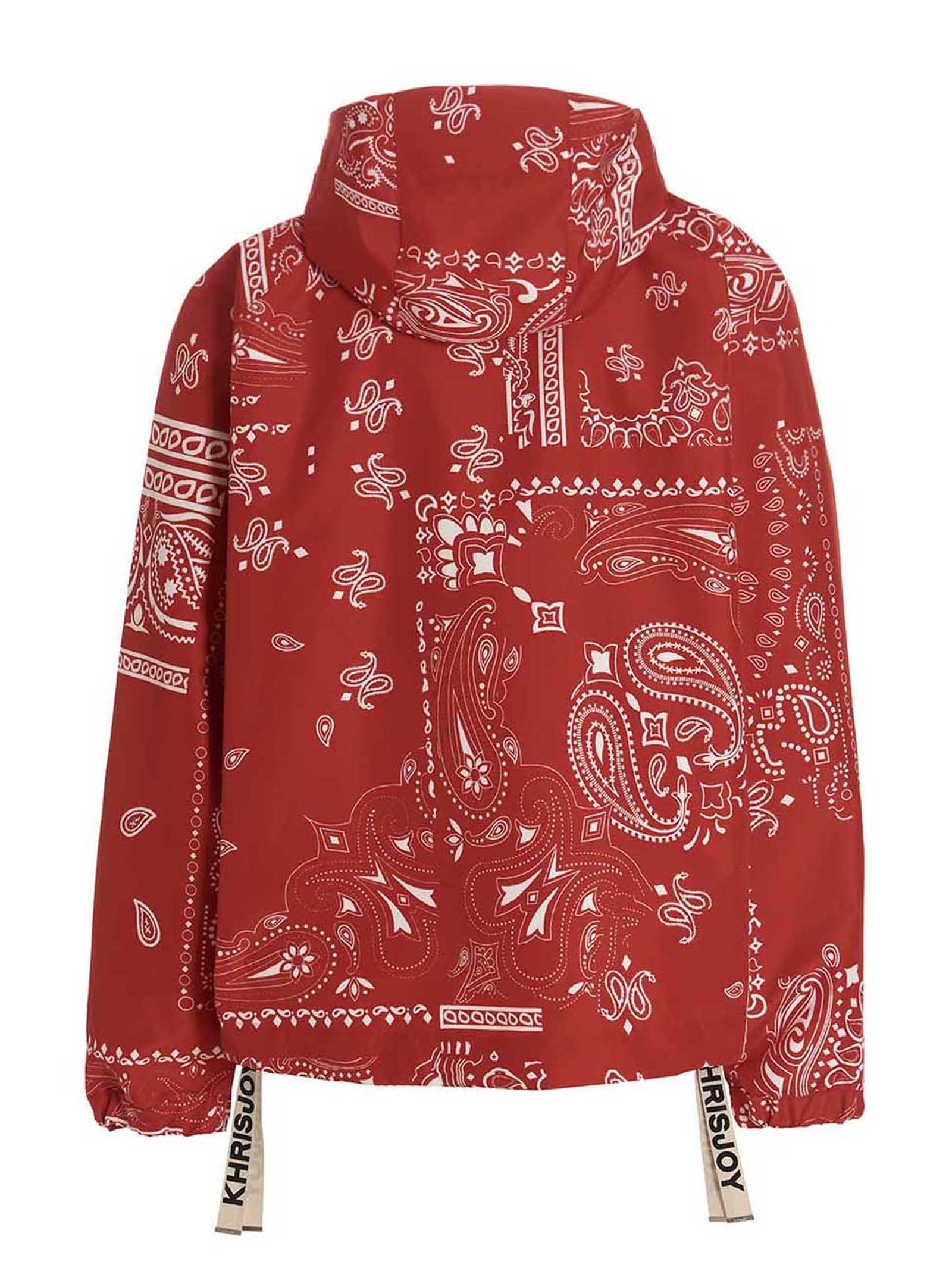 Khrisjoy Men's Windbreaker Bandana Hood Jacket
