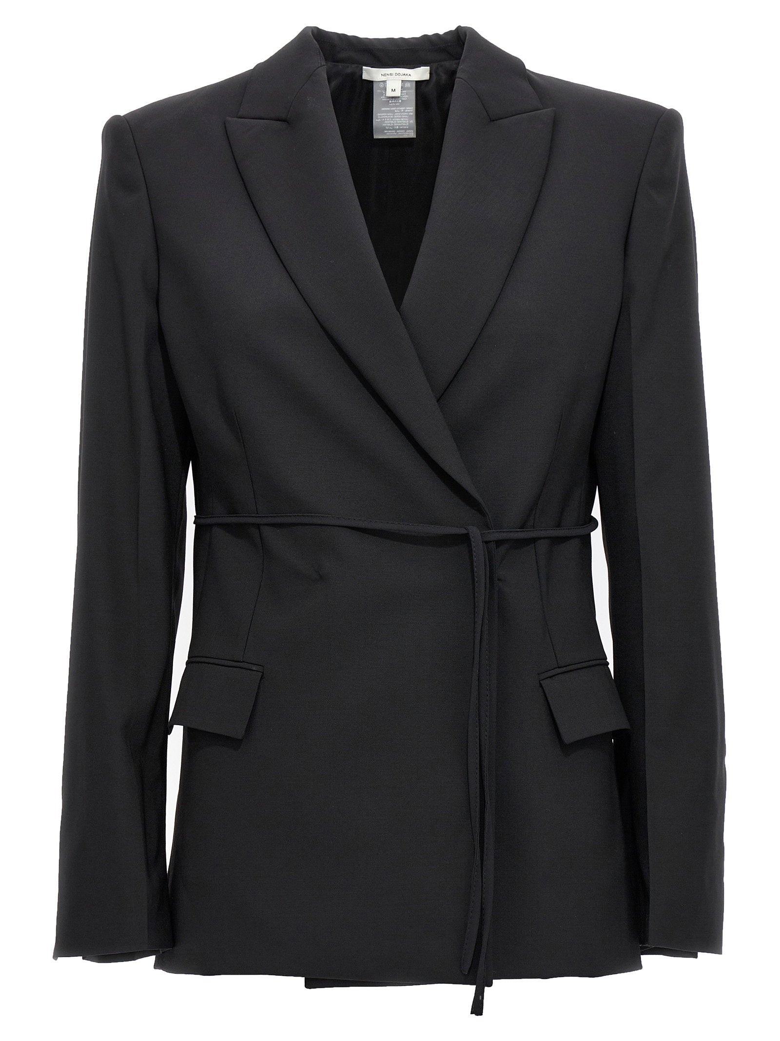 Nensi Dojaka Women's Double Breast Drawstring Blazer Jacket