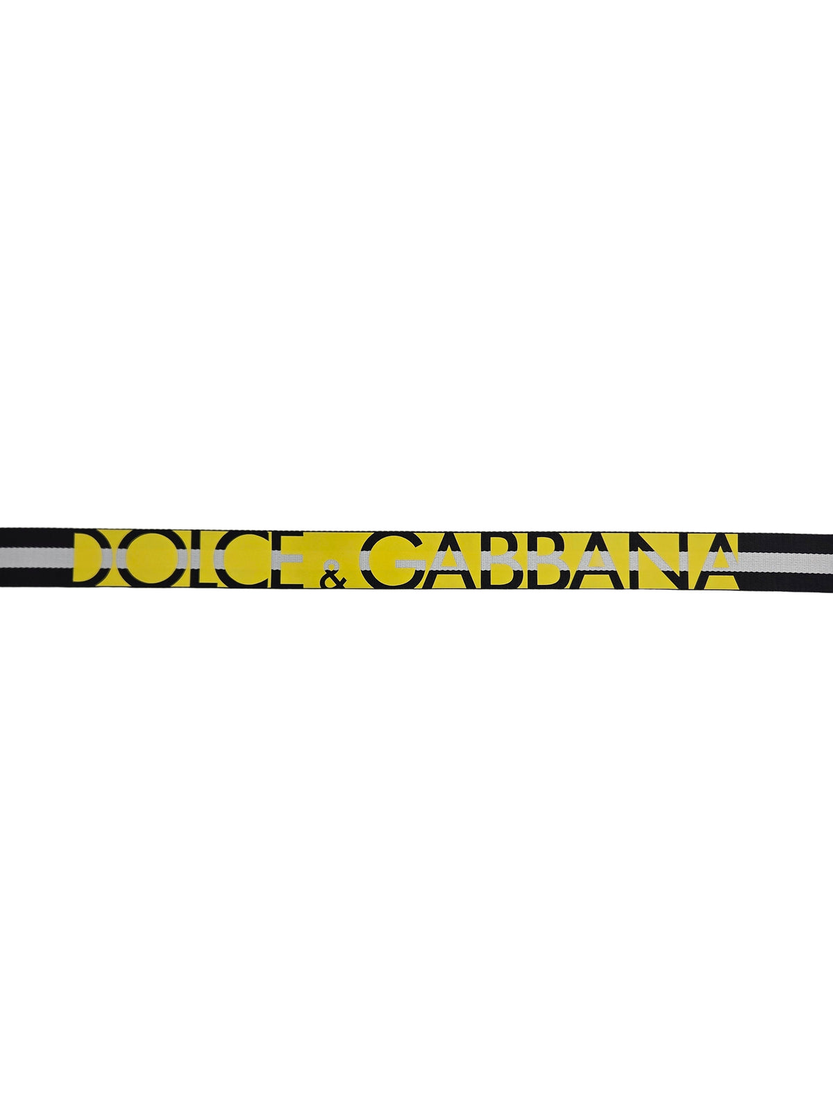 Dolce & Gabbana Black White Striped Metal Buckle Men Men's Belt