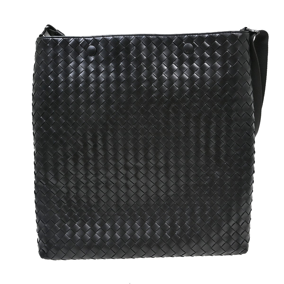 Bottega Veneta Intrecciato Shoulder Leather Black Leather Shoulder Bag Bag (Pre-Owned)