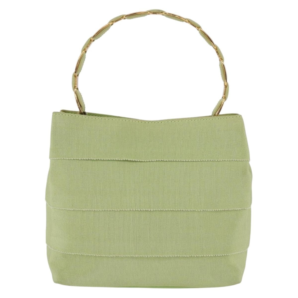 Salvatore Ferragamo Vala Canvas Green Canvas Shoulder Bag Bag (Pre-Owned)