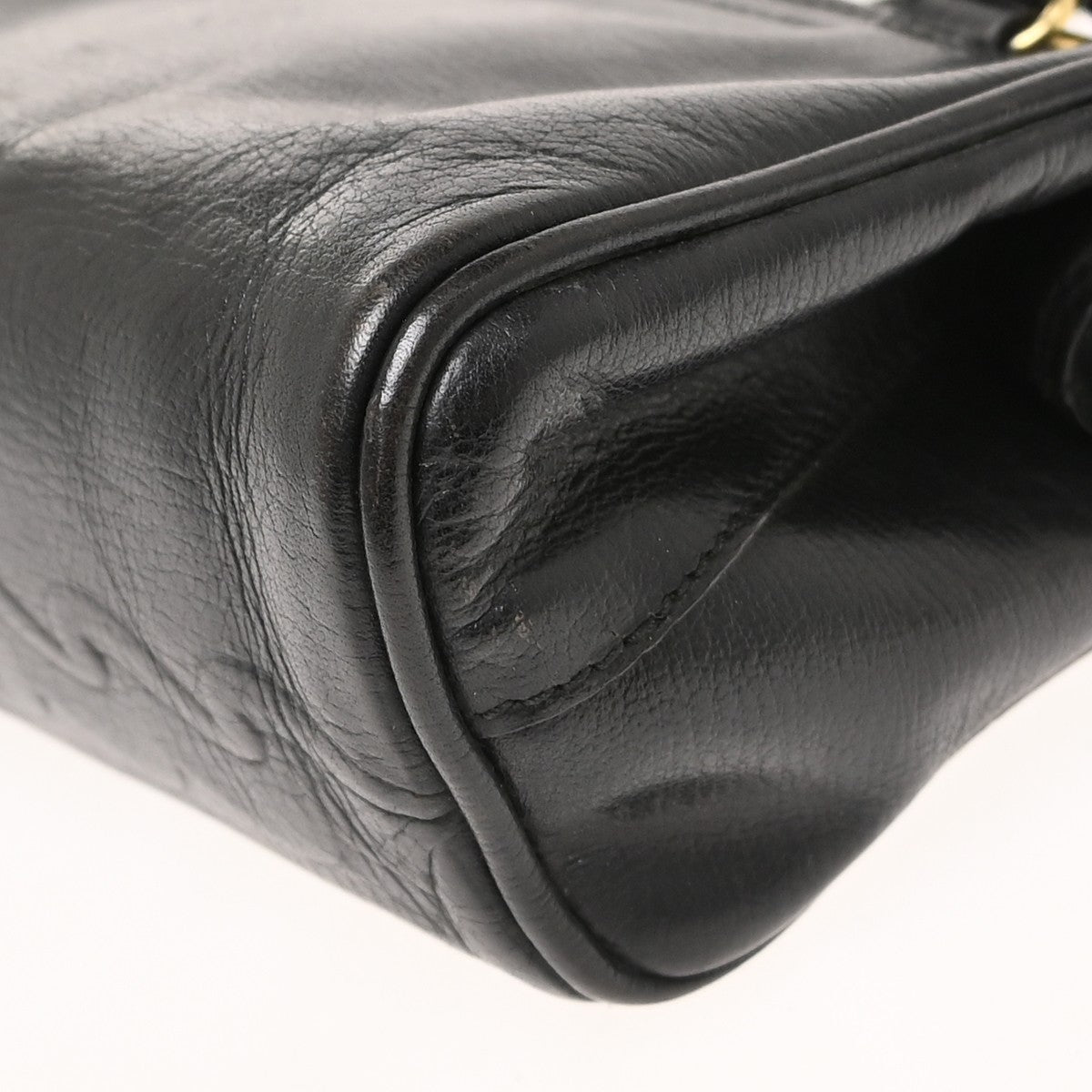Fendi Convertible Boston Patent Black Leather Handbag (Pre-Owned)