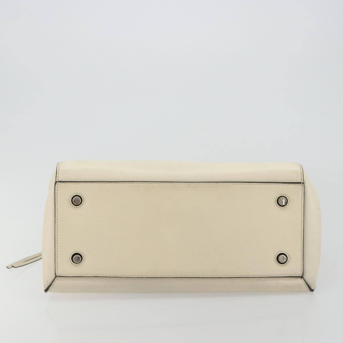 Celine Edge Leather White Leather Handbag (Pre-Owned)