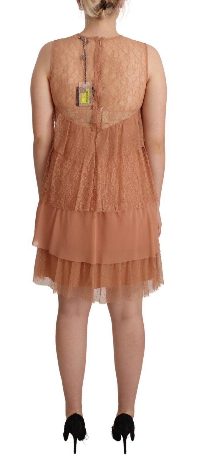 Liu Jo Pink Lace Sleeveless Mini Shift Layered Women's Dress