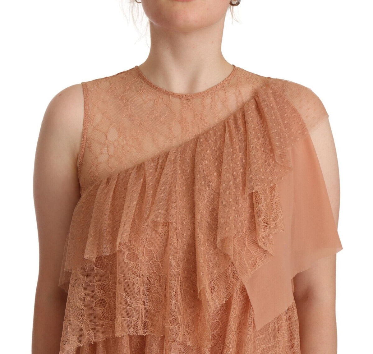 Liu Jo Pink Lace Sleeveless Mini Shift Layered Women's Dress