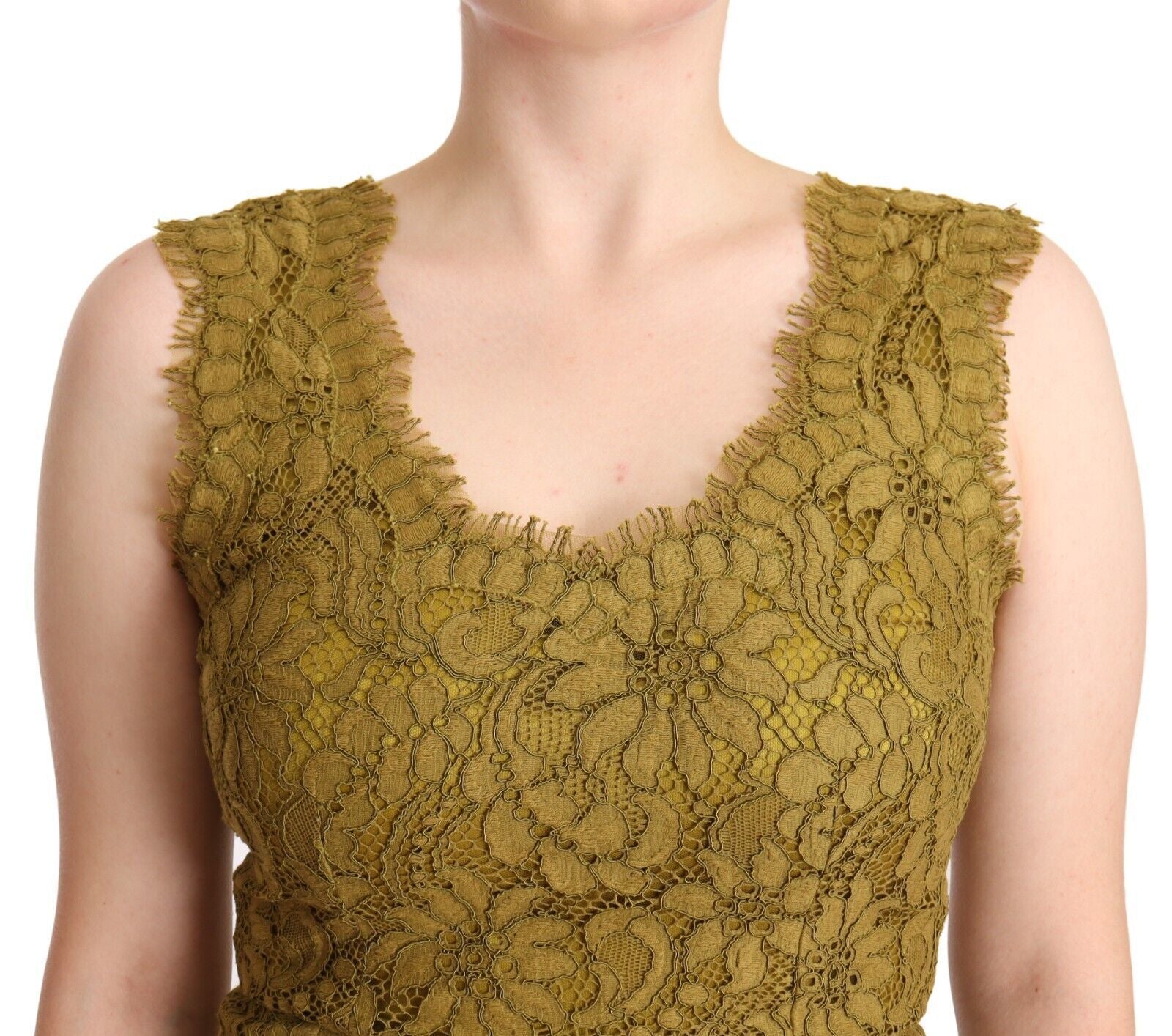 Dolce & Gabbana Brown Floral Lace Maxi Floor Length Women's Dress