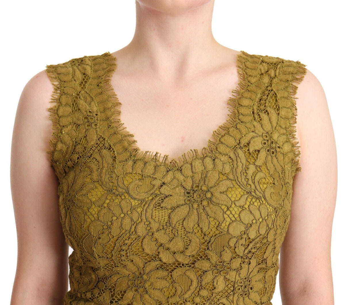 Dolce & Gabbana Brown Floral Lace Maxi Floor Length Women's Dress