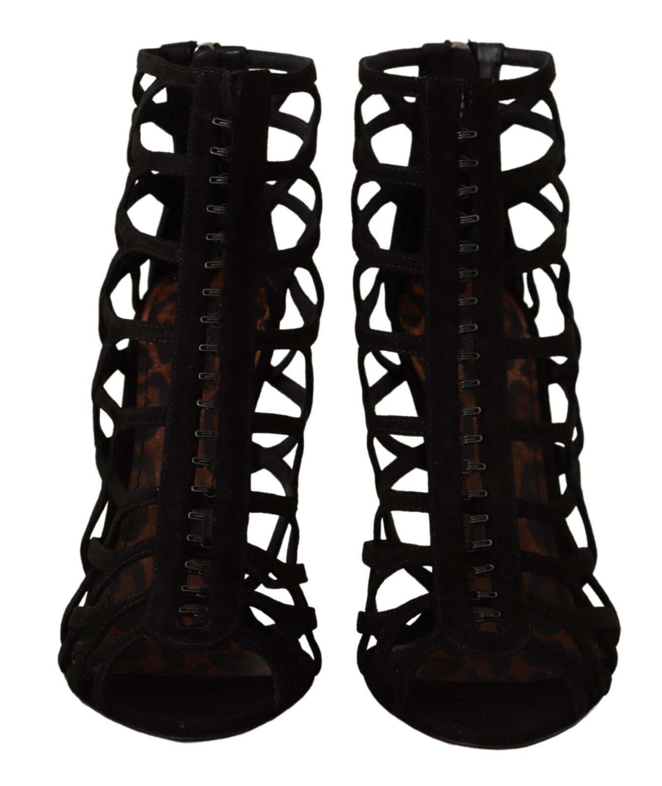 Dolce & Gabbana Black Suede Stiletto Heels Bette Sandals Women's Shoes