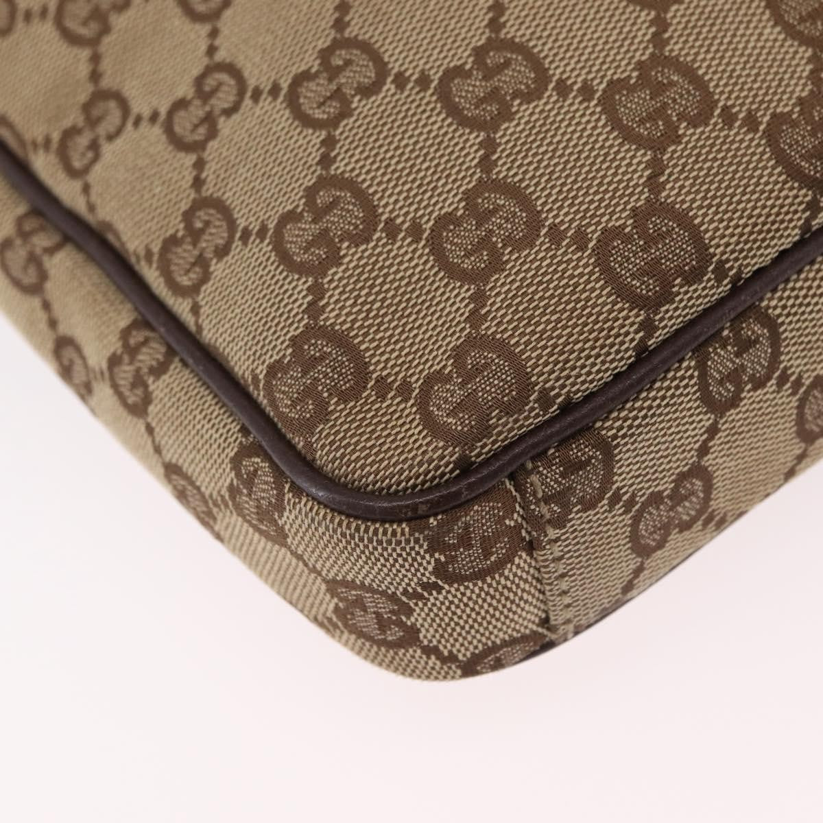 Gucci Front Zip Messenger Gg Coated Canvas Beige Canvas Crossbody Bag Bag (Pre-Owned)