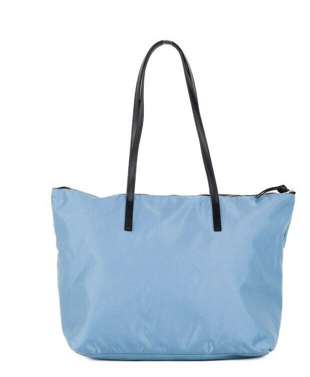 Versace Portuna Medusa Medium Cornflower Blue Nylon Leather Tote Bag Women's Purse
