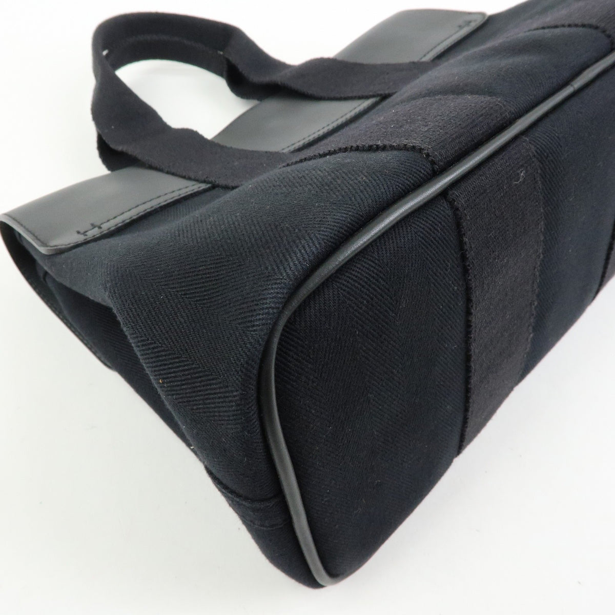 Hermes Valparaiso Toile And Leather Black Canvas Handbag (Pre-Owned)