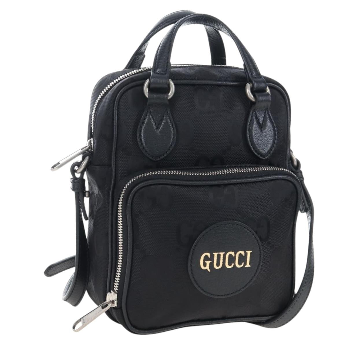 Gucci Off The Grid Messenger Gg Econyl Black Canvas Handbag (Pre-Owned)
