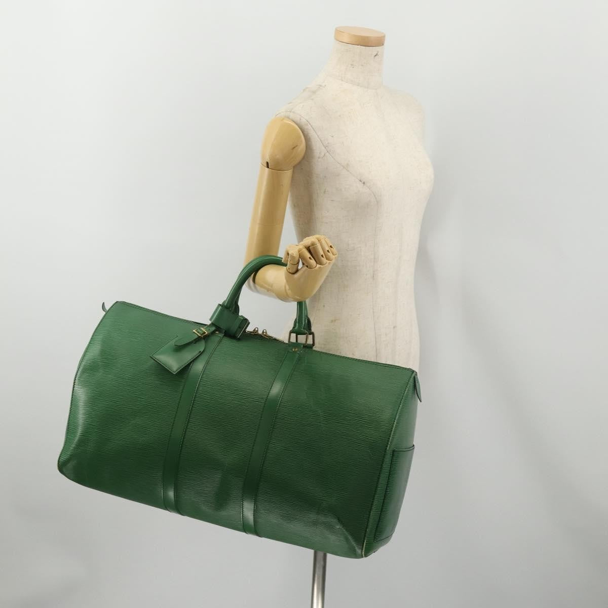 Louis Vuitton Keepall Epi Leather Green Leather Travel Bag Bag (Pre-Owned)
