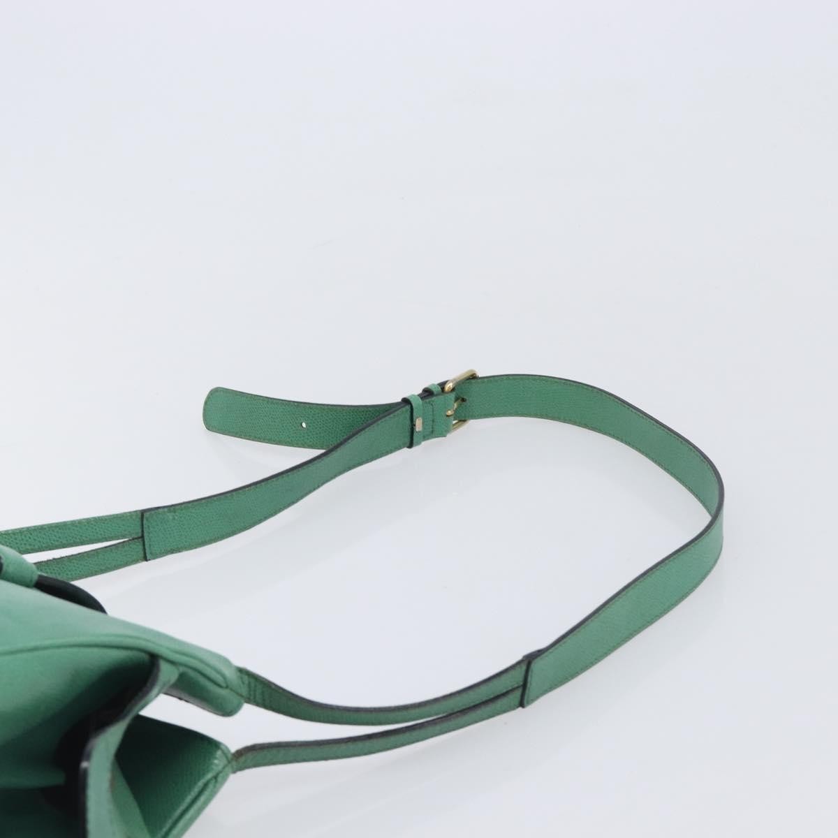 Celine Shoulder Leather Green Leather Shoulder Bag Bag (Pre-Owned)