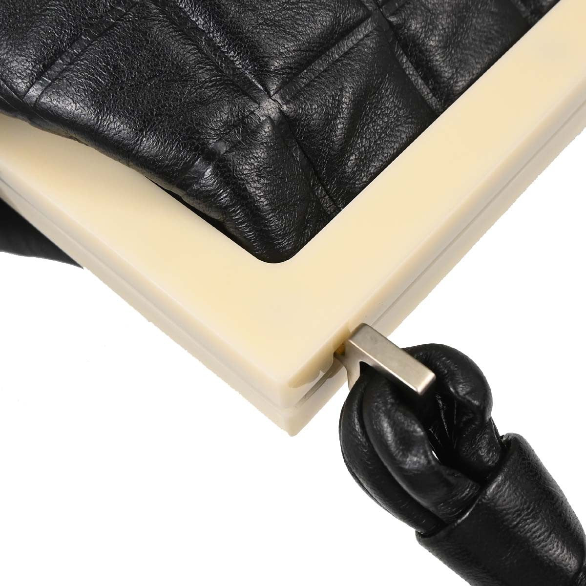 Chanel Chocolate Bar Frame Quilted Lambskin Black Leather Shoulder Bag Bag (Pre-Owned)