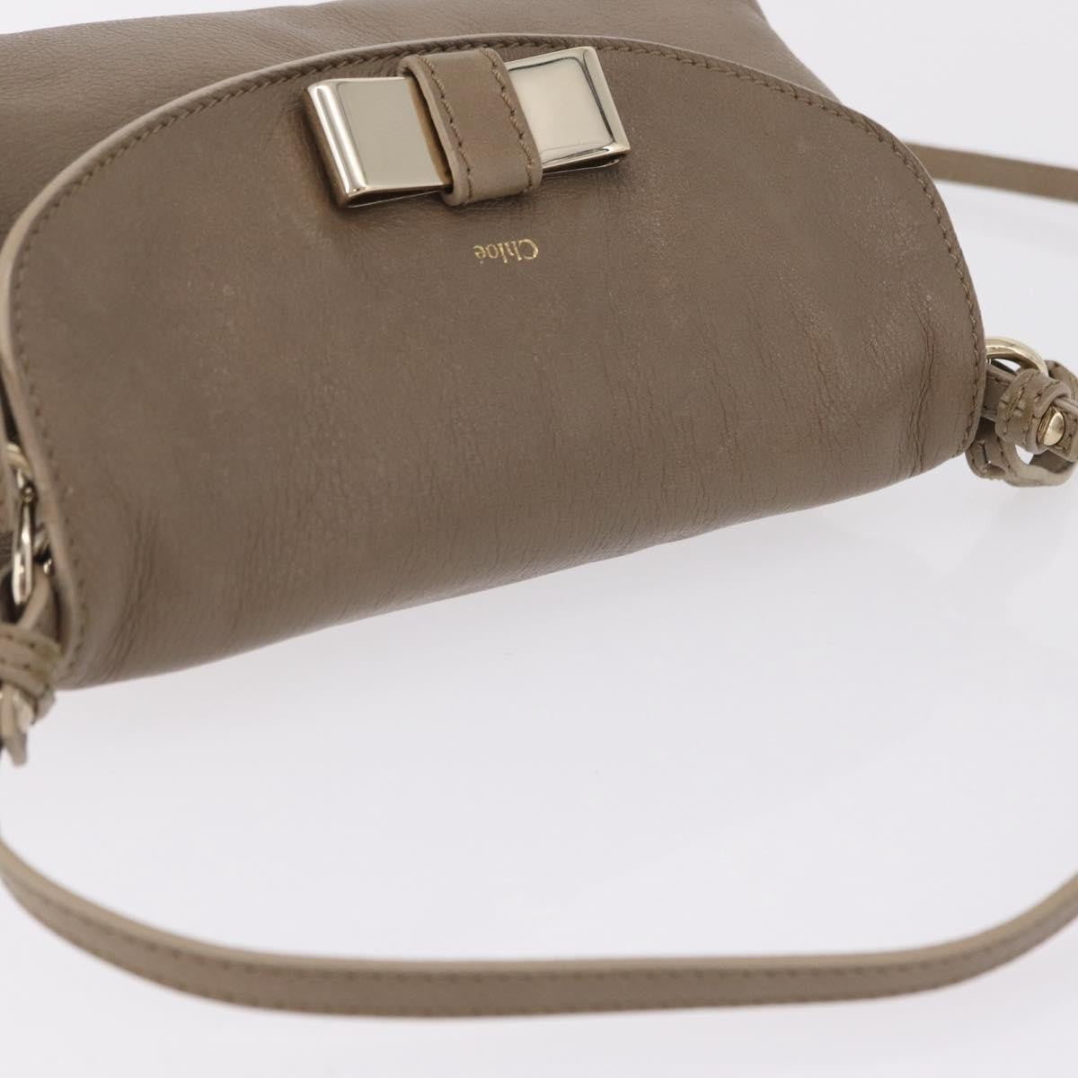 Chloe Lily Leather Beige Leather Shoulder Bag Bag (Pre-Owned)