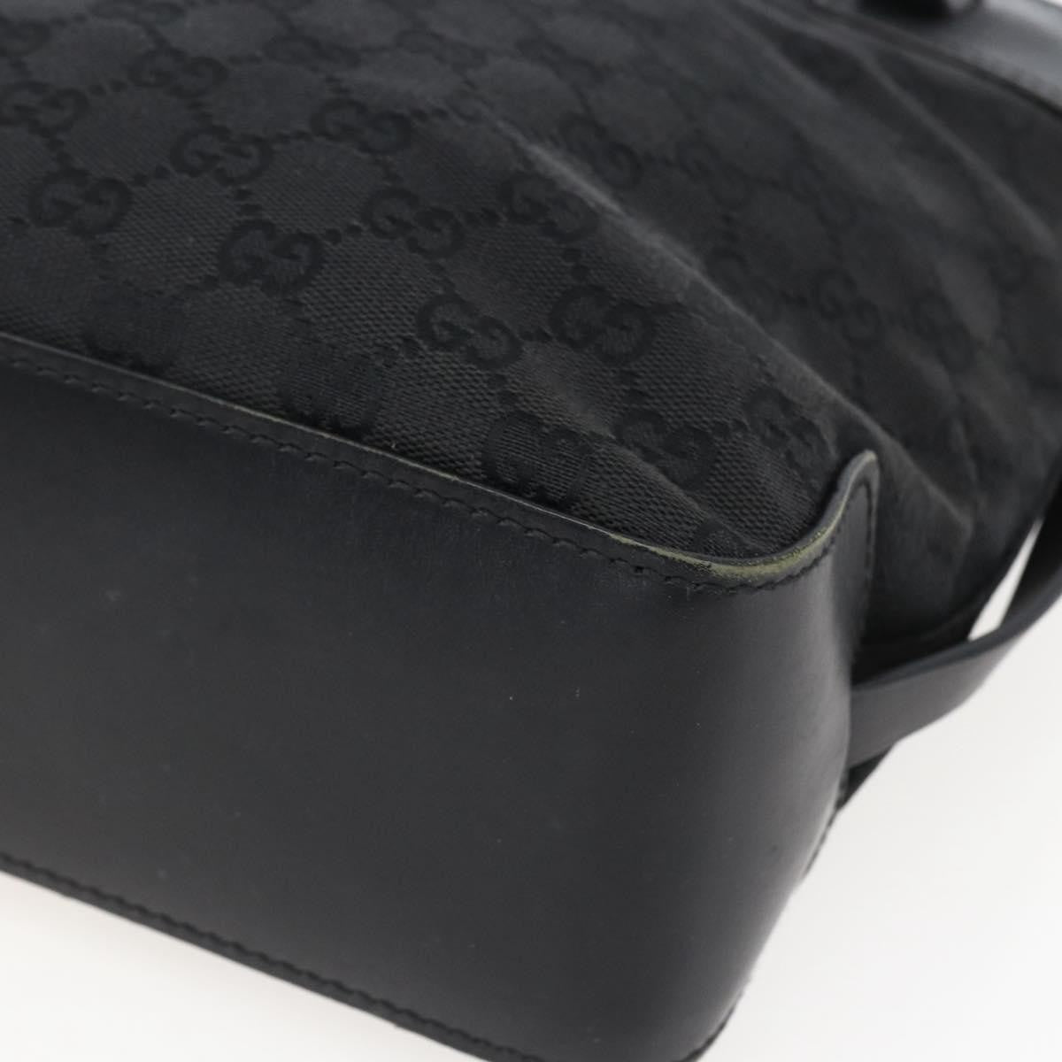 Gucci Belted Bucket Tote Gg Canvas With Leather Black Canvas Tote Bag Bag (Pre-Owned)