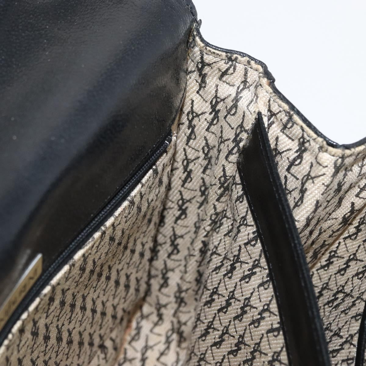 Saint Laurent Vintage Leather Black Leather Shoulder Bag Bag (Pre-Owned)