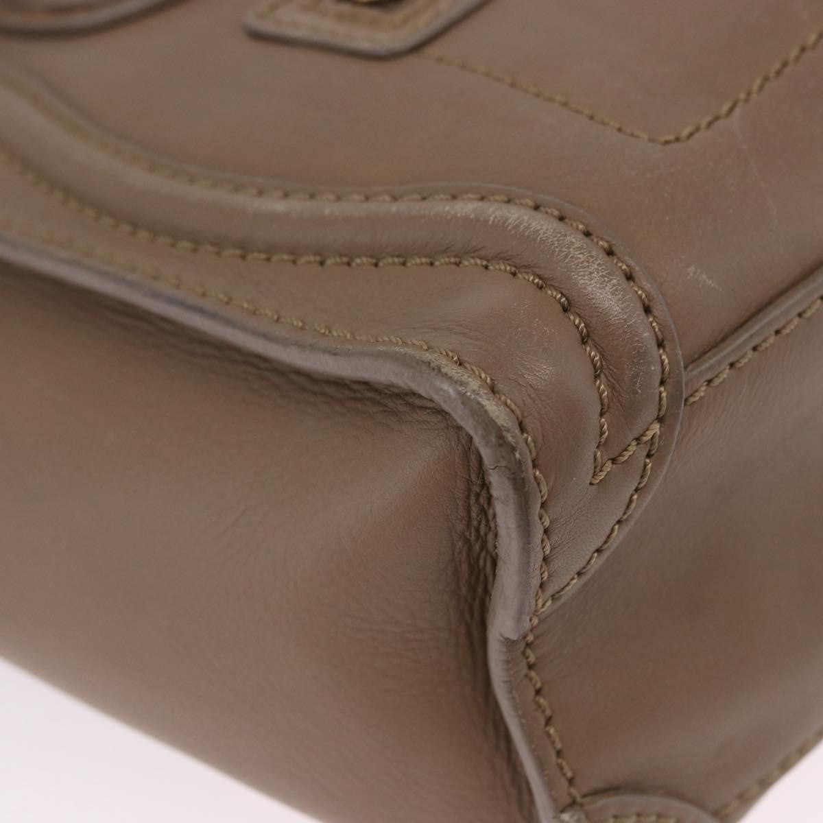 Celine Shopper Luggage Leather Beige Leather Handbag (Pre-Owned)