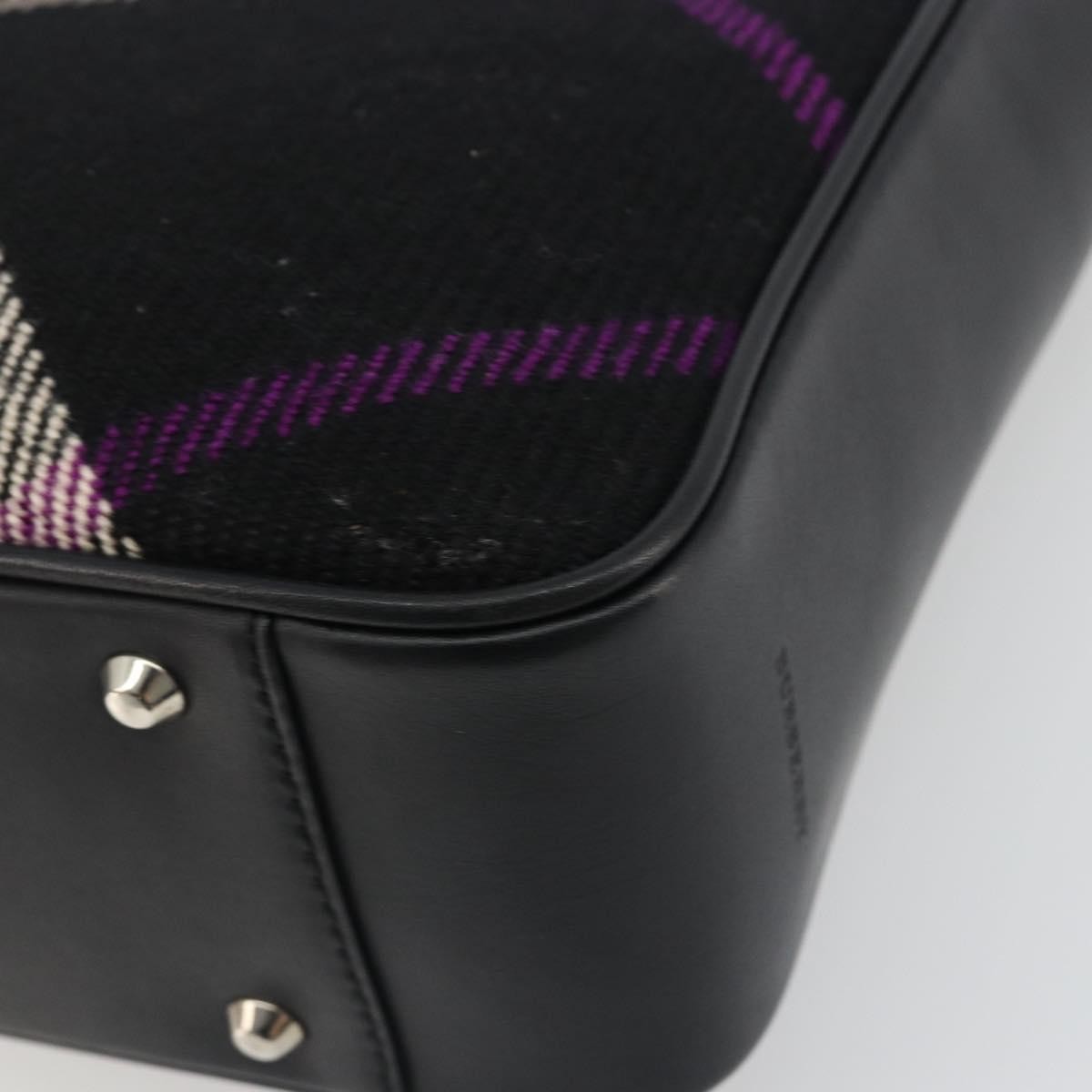 Burberry Nova Check Wool Black Wool Handbag (Pre-Owned)