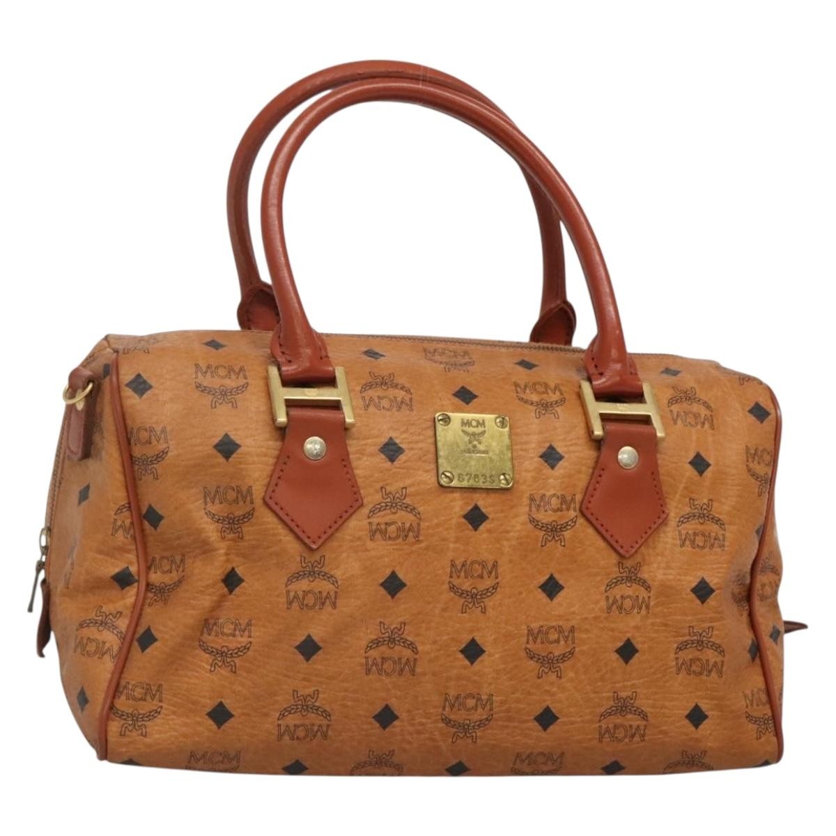 MCM Visetos Canvas And Leather Brown Pvc Handbag (Pre-Owned)