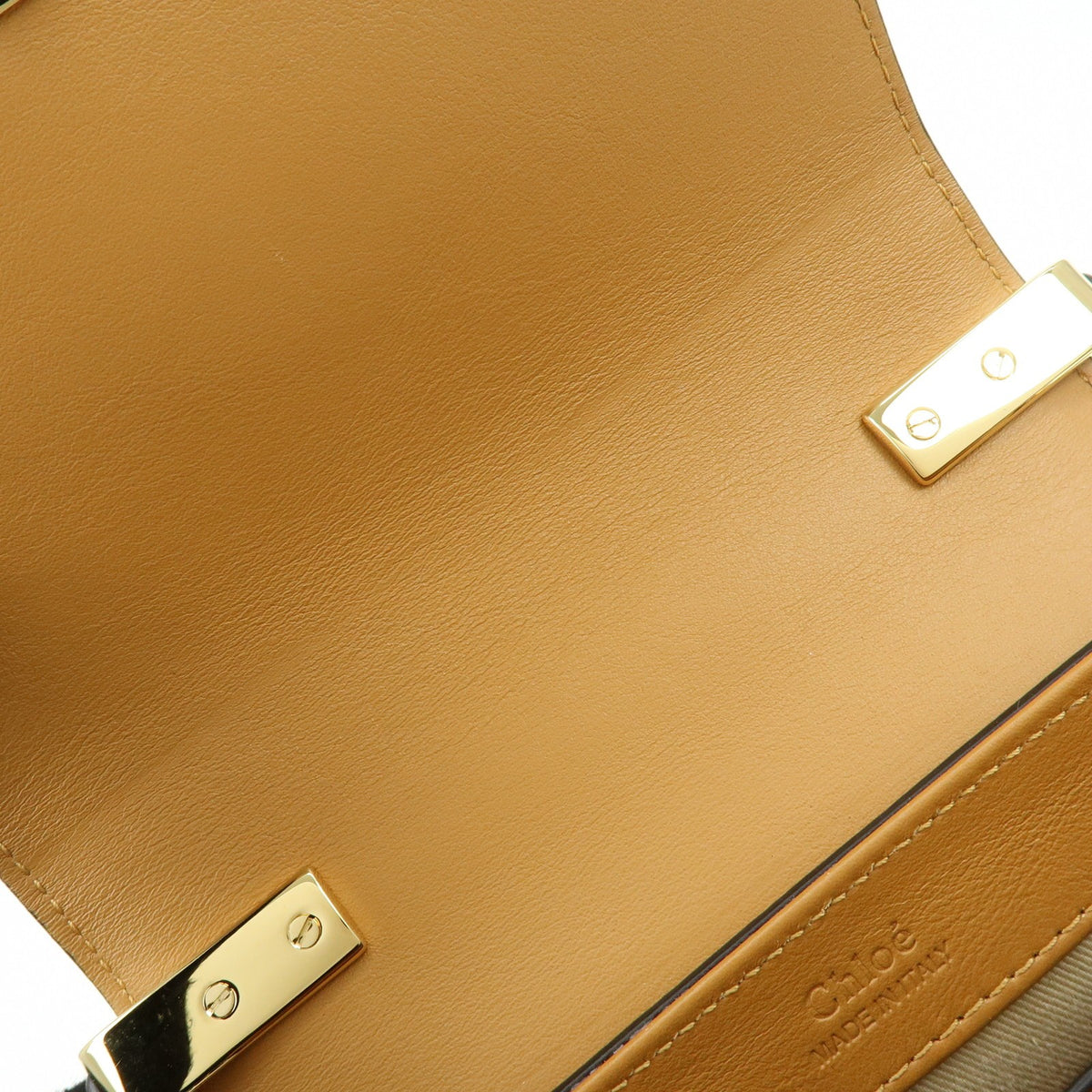 Chloe C Flap Crocodile Embossed Leather Brown Leather Handbag (Pre-Owned)