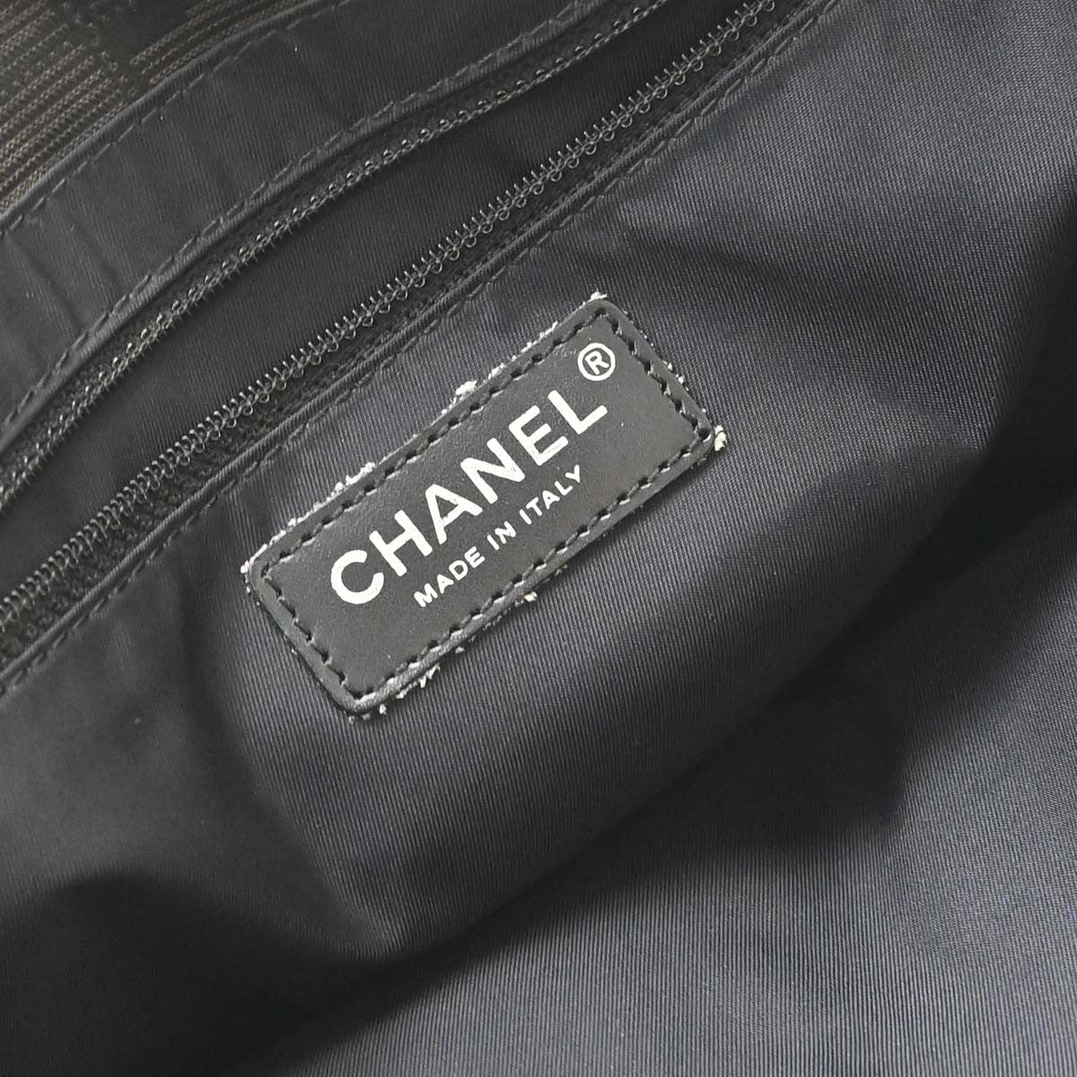 Chanel Travel Line Nylon Brown Nylon Tote Bag Bag (Pre-Owned)