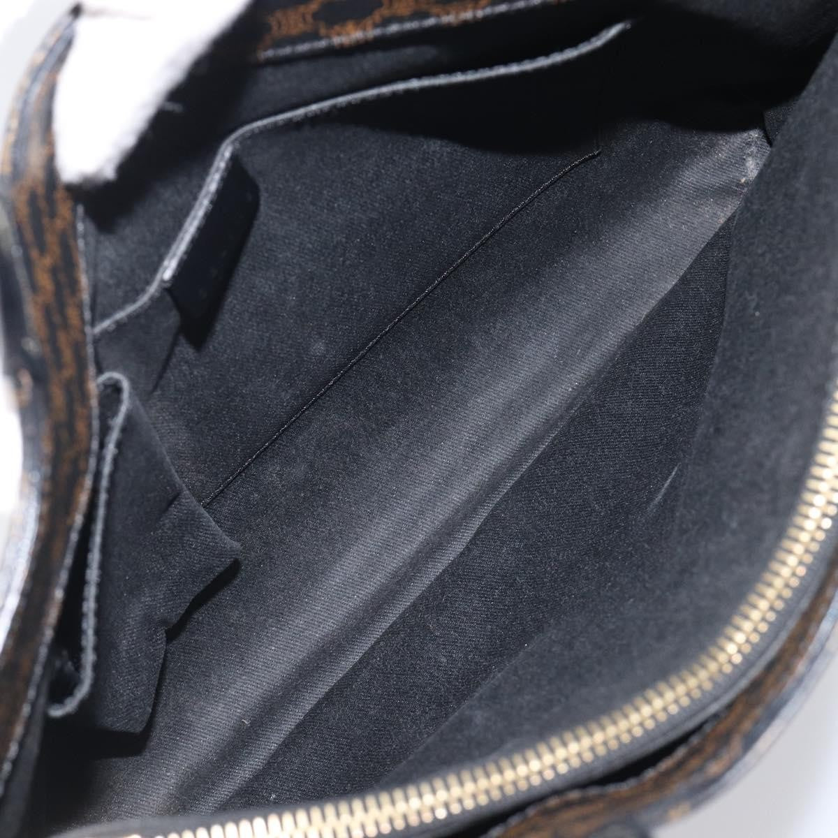 Celine Vintage Macadam Canvas And Leather Black Canvas Handbag (Pre-Owned)