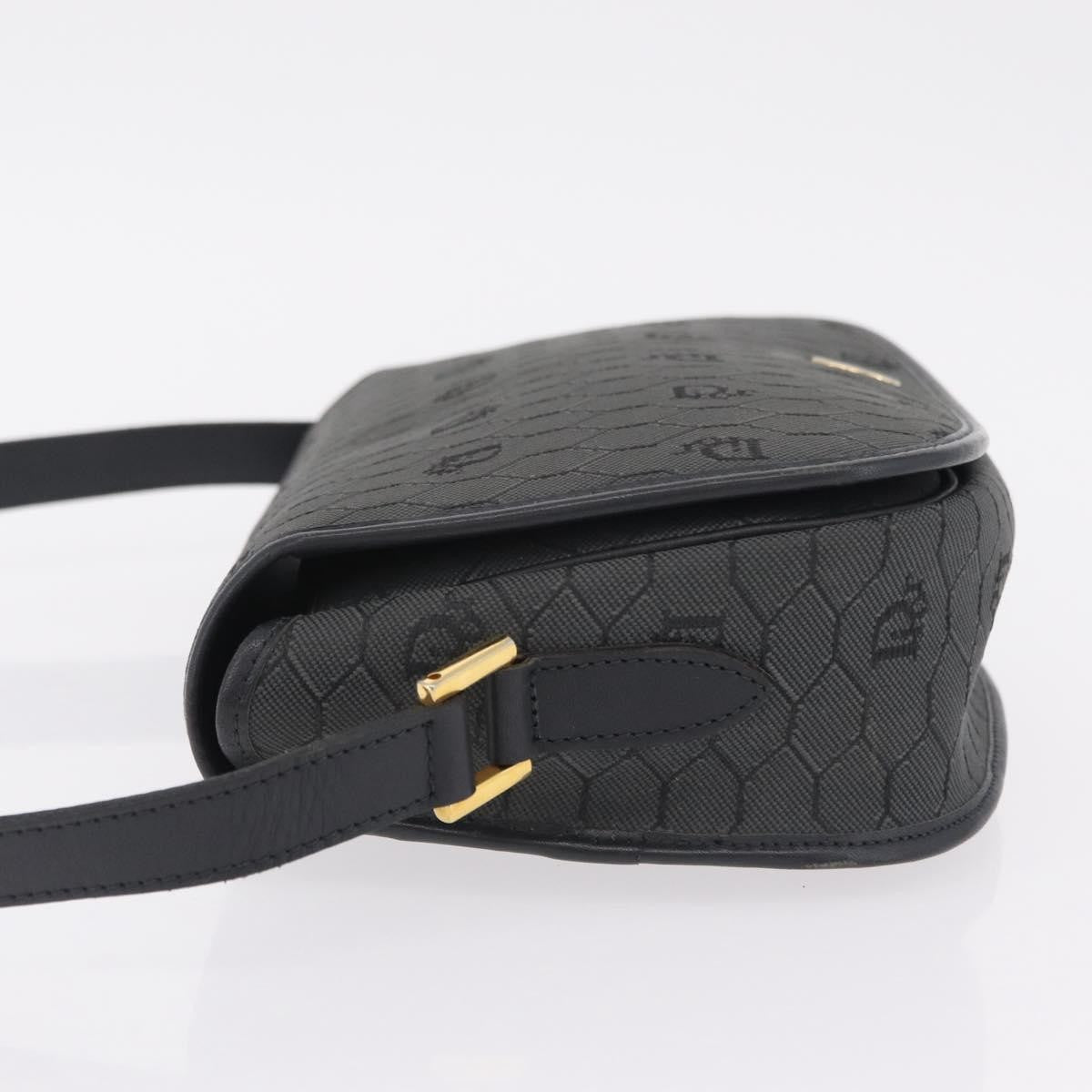 Christian Dior Vintage Honeycomb Canvas Black Canvas Shoulder Bag Bag (Pre-Owned)