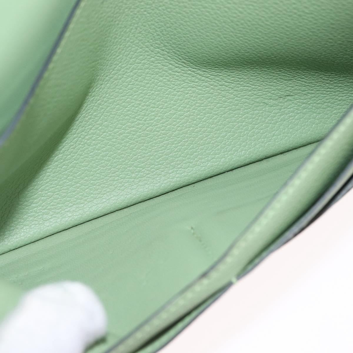 Hermes Dogon Recto Verso Leather Green Leather Wallets Accessory (Pre-Owned)