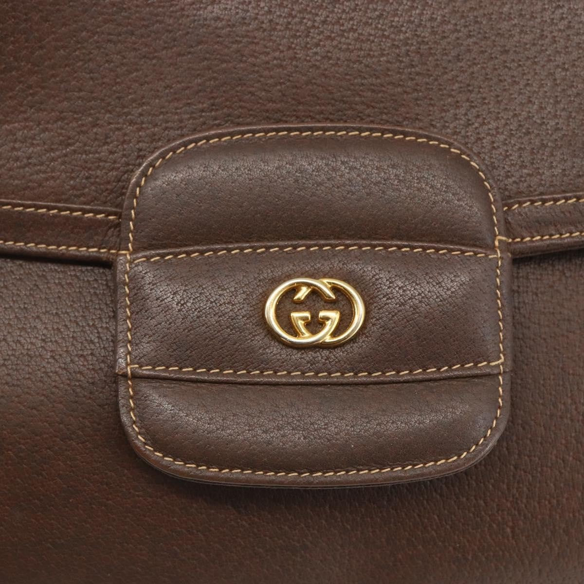 Gucci Vintage Leather Brown Leather Shoulder Bag Bag (Pre-Owned)