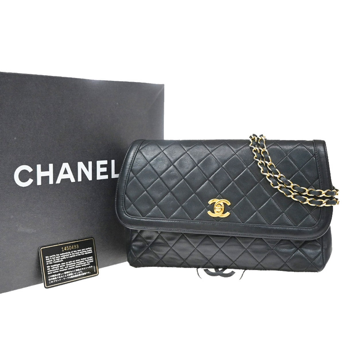 Chanel Chanel Matelassé Cuir Noir Black Leather Black Leather Shoulder Bag Bag (Pre-Owned)