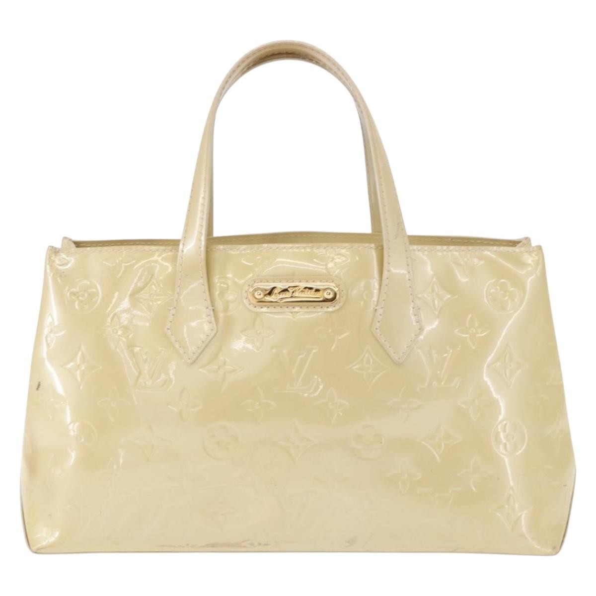 Louis Vuitton Wilshire Monogram Vernis Beige Patent_Leather Handbag (Pre-Owned)