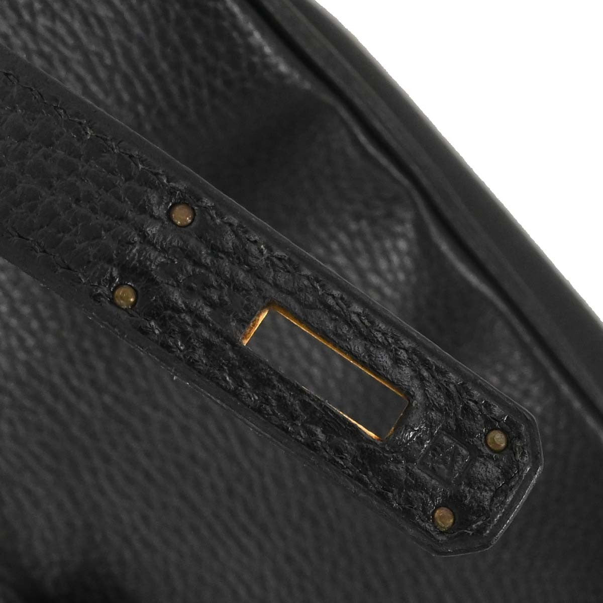 Hermes Birkin Black Ardennes With Gold Hardware Black Leather Handbag (Pre-Owned)