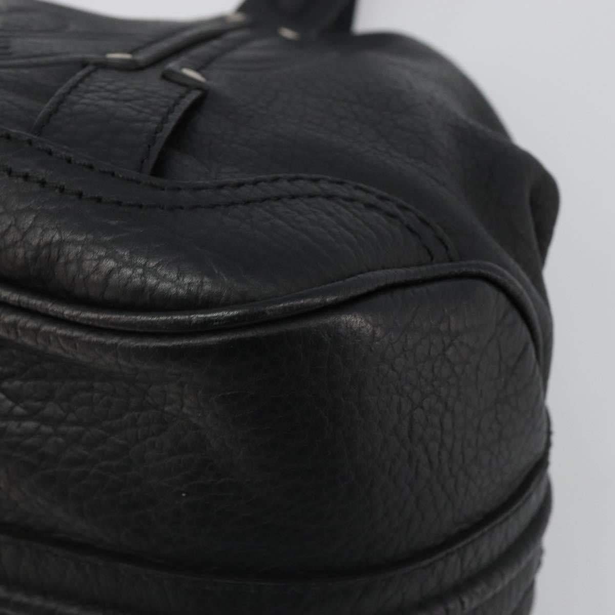 Celine Shoulder Leather Black Leather Shoulder Bag Bag (Pre-Owned)